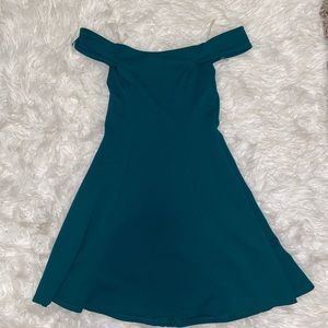 Emerald formal off the shoulder dress